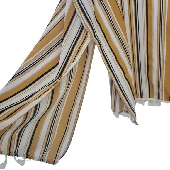 Shein Kimono Cardigan Sz L Yellow White Black Swim Beach long Tassels open front - Picture 4 of 10